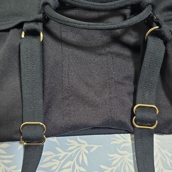 Michael Kors Women Sz 8 Black Lace Back Swimsuit One Piece Black Lightly Padded. - Picture 10 of 10